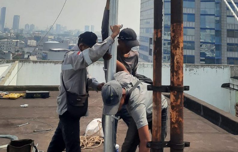 penangkal petir gedung pt global muda
